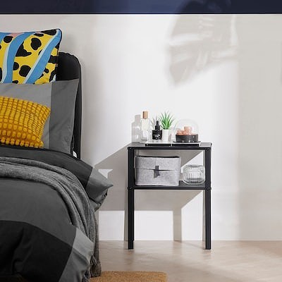 IKEA イケア サイドテーブル ブラック 37x28cm m80576319