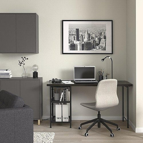 IKEA イケア テーブル用脚 収納付き ブラック fp10569534 SPAND
