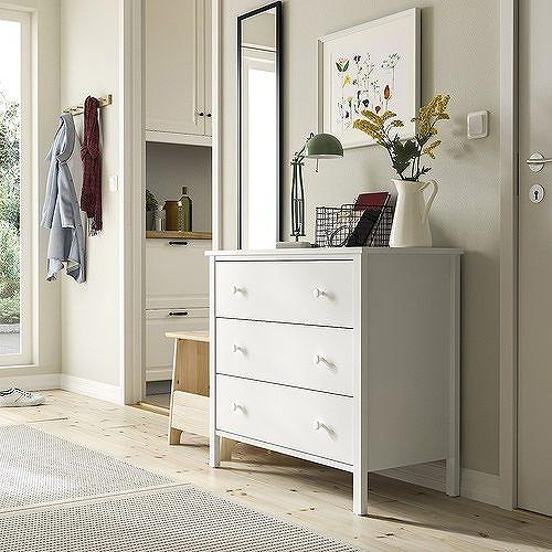 IKEA イケア チェスト（引き出し×3） ホワイト 転倒防止機能付き