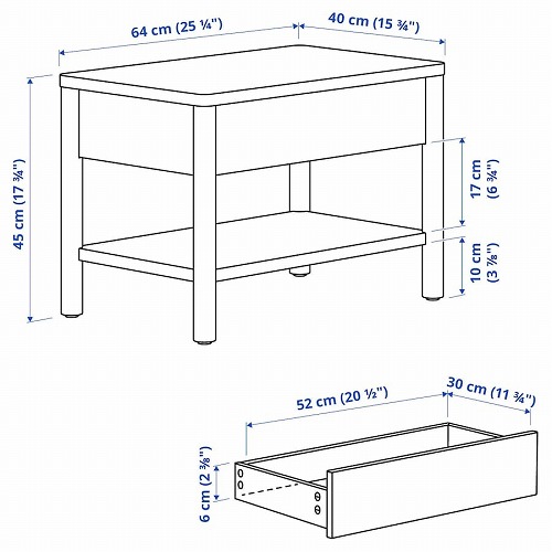 IKEA イケア サイドテーブル オフホワイト 64x40cm m00528474 TONSTAD トンスタード_4