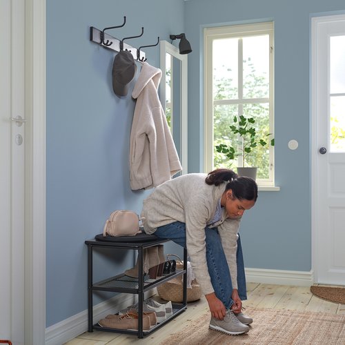 IKEA イケア ベンチ 靴収納付き ブラック 79x35x52cm m00586143 NIPASEN ニーポーセン_1