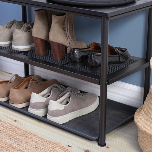 IKEA イケア ベンチ 靴収納付き ブラック 79x35x52cm m00586143 NIPASEN ニーポーセン_2