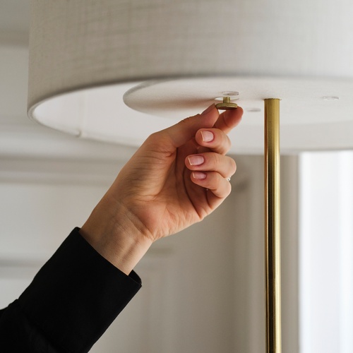 IKEA イケア ストックホルム フロアランプ ホワイト テキスタイル 真ちゅうメッキ 159cm m10585925 STOCKHOLM 2025_4