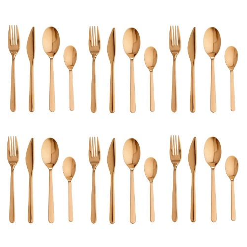 IKEA イケア カトラリー24点セット ローズゴールドカラー m70581967 FORNUFT フォルヌフト の通販は