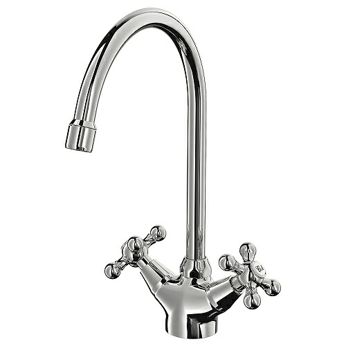 IKEA イケア ダブルハンドルキッチン混合栓 クロムメッキ m30495518 EDSVIK エドスヴィク