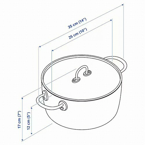 IKEA イケア 鍋 ふた付き 銅 ステンレススチール 5L m30517563 FINMAT