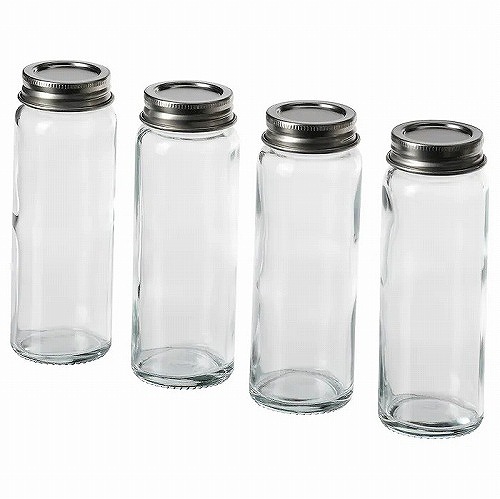 IKEA イケア スパイス瓶クリアガラスステンレススチール100ml 4