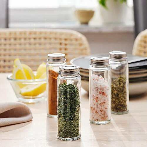 IKEA イケア スパイス瓶クリアガラスステンレススチール100ml 4
