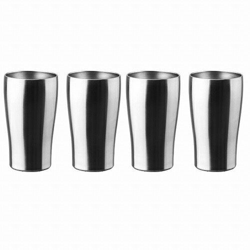 【セット商品】IKEA イケア タンブラー ステンレススチール 400ml 4個セットm70518400x4 FINGERVARM フィンゲルヴァルム