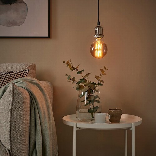 IKEA イケア LED電球 E26 150ルーメン 球形 グレークリアガラス 95mm