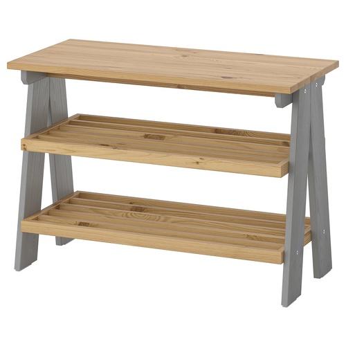 IKEA イケア ベンチ 靴収納付き グレー 80×38×56cm m30599323 KALLSO カルソー
