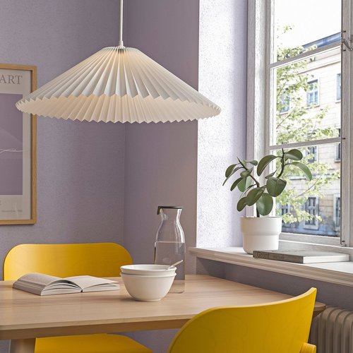 IKEA イケア ペンダントランプシェード プリーツ入 ホワイト 59cm