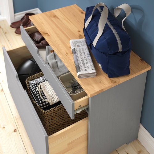 IKEA イケア 収納ベンチ グレー 80×38×56cm m10599324 KALLSO カルソー