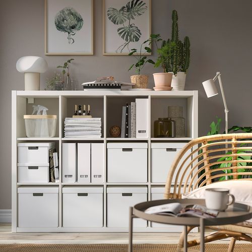 IKEA イケア 収納ボックス ふた付き ホワイト 32×35×31cm m60596926 