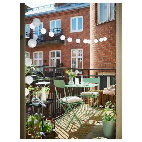 IKEA イケア テーブル＆折りたたみチェア2脚 屋外用 ライトグリーン/ライトグリーン 65×65cm big09573037 SUNDSO スンドソー_2