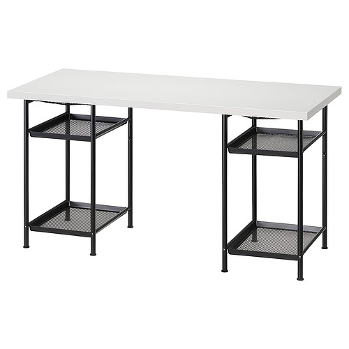 IKEA イケア デスク ホワイト/ブラック 140×60cm big39563857 
