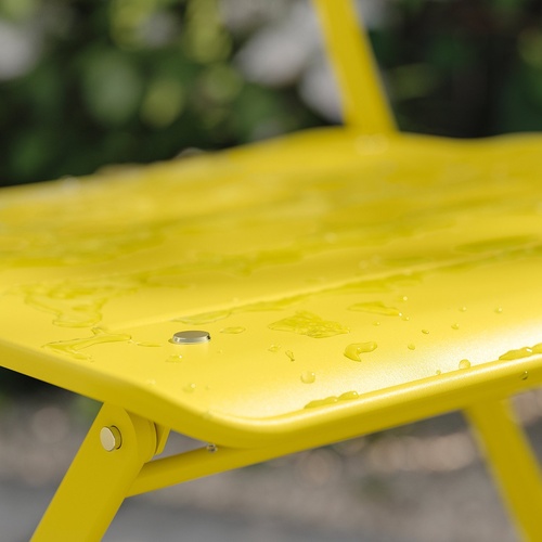 IKEA イケア テーブル＆折りたたみチェア2脚 屋外用 ブライトイエロー/ブライトイエロー 65×65cm big49573035 SUNDSO スンドソー_4