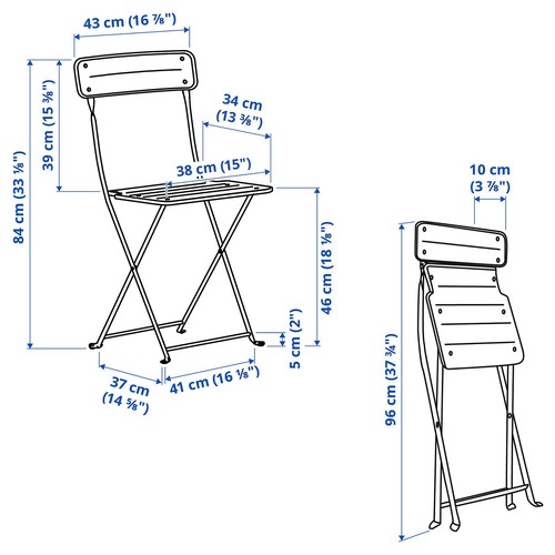 IKEA イケア テーブル＆折りたたみチェア2脚 屋外用 ブライトイエロー