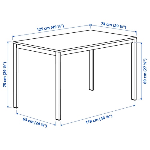 IKEA イケア テーブル ホワイト/グリーン 125×74cm big89578516 VIHALS ヴィーハルス_1