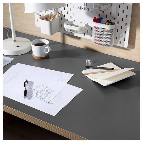 IKEA イケア 天板 ダークグレー/木目調 120×60cm big90596185