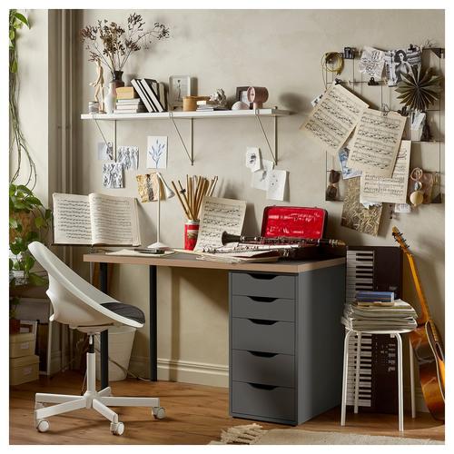 IKEA イケア デスク グレー/木目調 ブラック 120×60cm big99584927