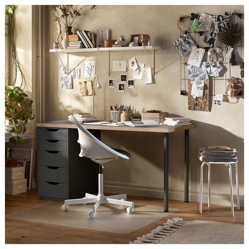 IKEA イケア デスク グレー/木目調 140×60cm big99585385 LAGKAPTEN