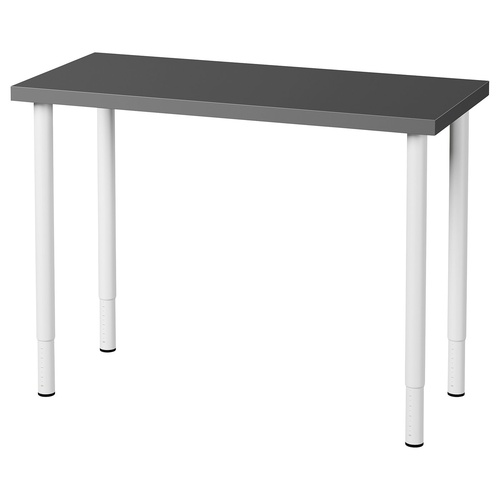 IKEA イケア デスク ダークグレー/ホワイト 100×45cm m69590208 LINNMON リンモン 7,385円