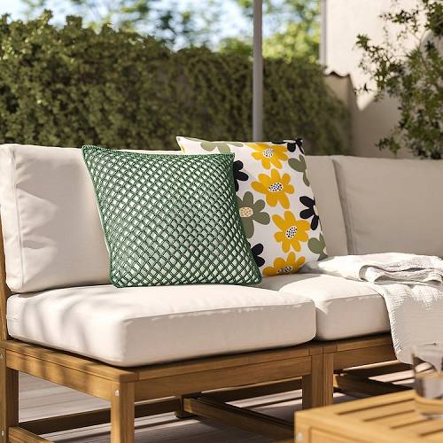 カバーのみ】IKEA イケア クッションカバー ダークグレーグリーン 屋外