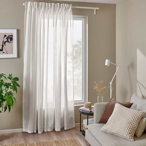 IKEA イケア レースカーテン1枚 ホワイト 300x250cm m90569219