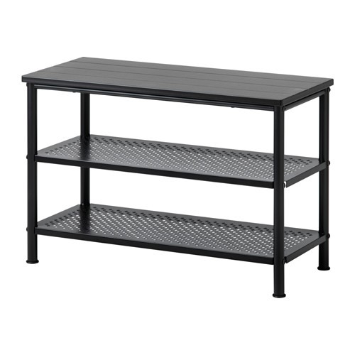 IKEA イケア ベンチ 靴収納付き ブラック 黒 79x35x52cm z90329795 PINNIG ピンニグ