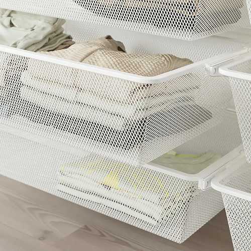 IKEA イケア メッシュバスケット かご ホワイト 白 80x40x15cm