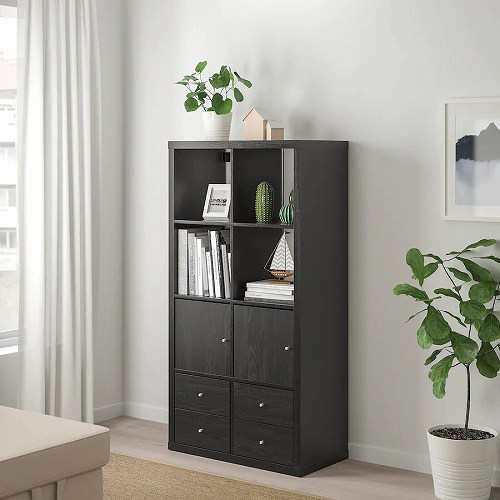 IKEA イケア インサート 引き出し2段 ブラックブラウン 黒 茶