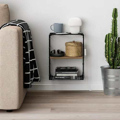 IKEA イケア ウォールシェルフ ブラック パイン材 アンティーク