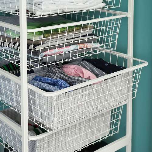IKEA イケア ワイヤーバスケット ホワイト 50x51x15cm m80431331