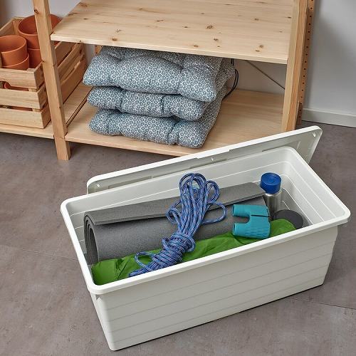 IKEA イケア 収納ボックス ふた付き ホワイト 38x76x30cm
