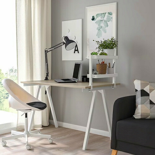 IKEA イケア デスクトップシェルフ ホワイト 白 49x15cm