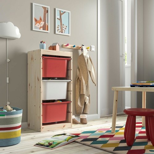 【セット商品】IKEA イケア 収納コンビネーション パイン ボックスMサイズx3個 44x30x91cm v0060 TROFAST トロファスト_7