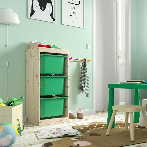 【セット商品】IKEA イケア 収納コンビネーション パイン ボックスMサイズx3個 44x30x91cm v0060 TROFAST トロファスト_8