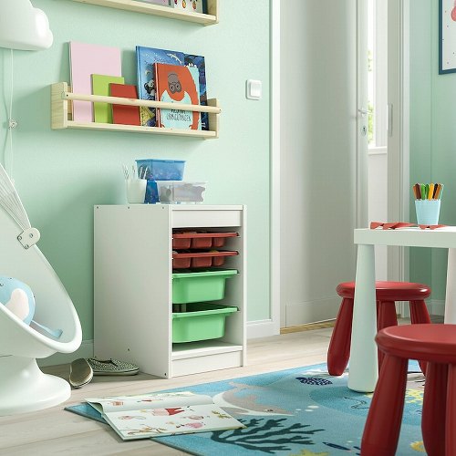 【セット商品】IKEA イケア 収納コンビネーション ホワイトトレイx2個 ボックスSサイズx2個 34x44x56cm v0066 TROFAST トロファスト_1