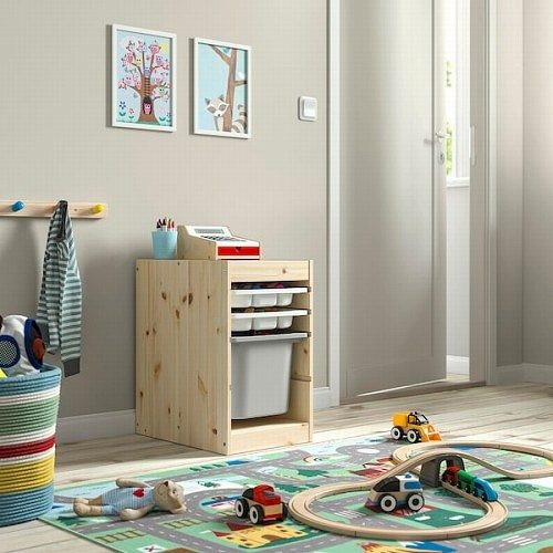 【セット商品】IKEA イケア 収納コンビネーション パイン トレイx2個 ボックスMx1個 32x44x53cm v0068 TROFAST トロファスト_3