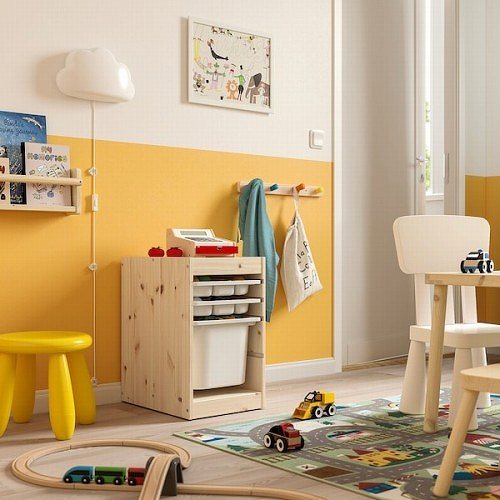 【セット商品】IKEA イケア 収納コンビネーション パイン トレイx2個 ボックスMx1個 32x44x53cm v0068 TROFAST トロファスト_8