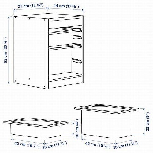 【セット商品】IKEA イケア 収納コンビネーション パイン ボックスSサイズx1個 ボックスMx1個 32x44x53cm v0069 TROFAST トロファスト_5