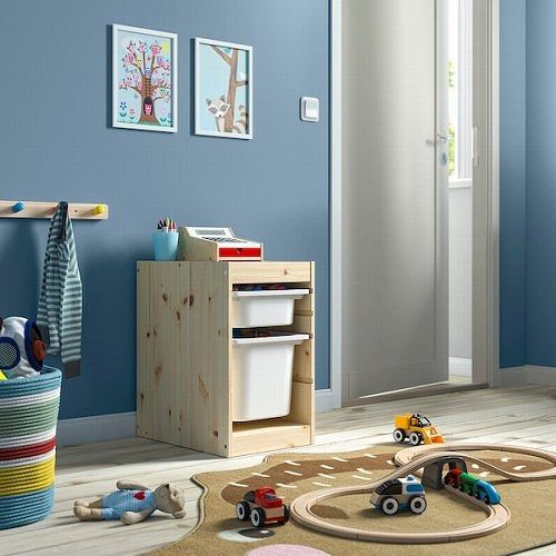 【セット商品】IKEA イケア 収納コンビネーション パイン ボックスSサイズx1個 ボックスMx1個 32x44x53cm v0069 TROFAST トロファスト_6