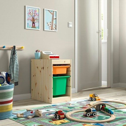 【セット商品】IKEA イケア 収納コンビネーション パイン ボックスSサイズx1個 ボックスMx1個 32x44x53cm v0069 TROFAST トロファスト_9