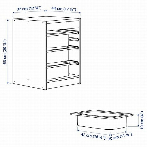 【セット商品】IKEA イケア 収納コンビネーション パイン ボックスSサイズx3個 32x44x53cm v0070 TROFAST トロファスト_2
