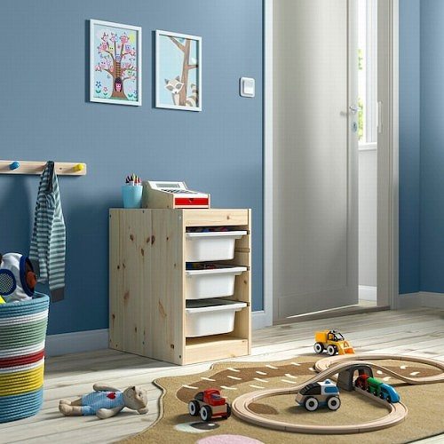 【セット商品】IKEA イケア 収納コンビネーション パイン ボックスSサイズx3個 32x44x53cm v0070 TROFAST トロファスト_3