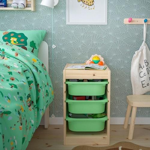 【セット商品】IKEA イケア 収納コンビネーション パイン ボックスSサイズx3個 32x44x53cm v0070 TROFAST トロファスト_7