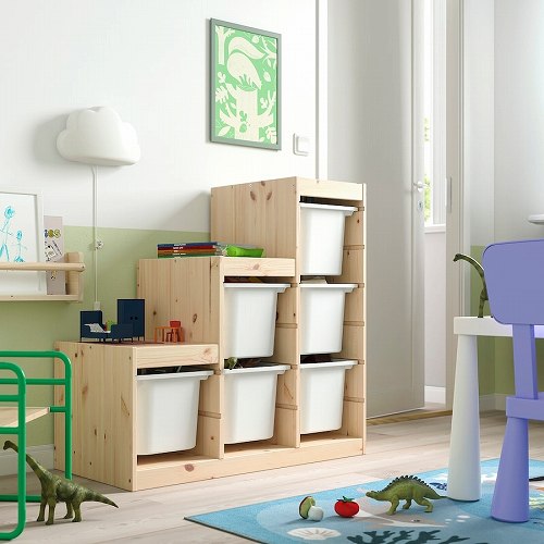 【セット商品】IKEA イケア 収納コンビネーション パイン ボックスMサイズx6個 94x44x91cm v0071 TROFAST トロファスト_1