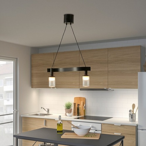 IKEA イケア ペンダントランプ 波形 ブラック m10558922 ACKJA