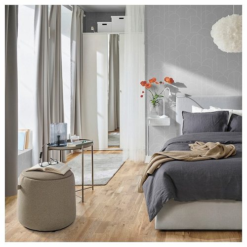 大人気 2点セットIKEA プーフ SANDARED サンダレード ベージュ グレー